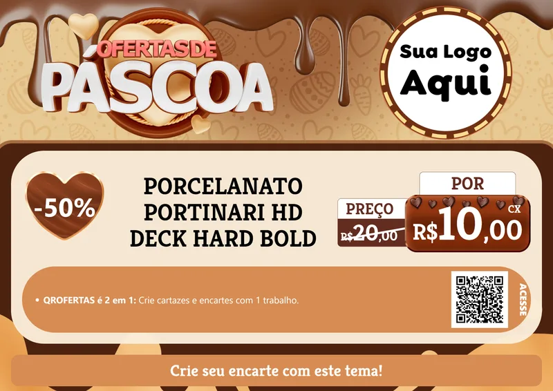 Modelo de Cartaz para Cartaz A4 Horizontal com o tema Ofertas de Páscoa para Pisos e revestimentos
