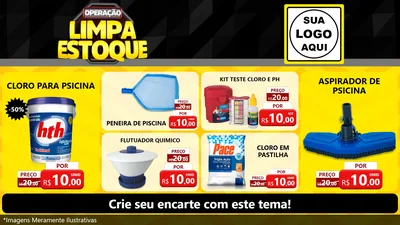 Modelo de TV para TV Horizontal com o tema Operação Limpa Estoque para Produtos para Piscina