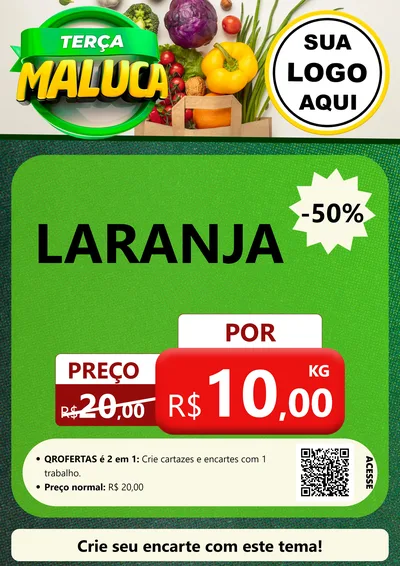 Modelo de Cartaz para Cartaz A4 Vertical com o tema Terça Maluca - Hortifrúti para Hortifrúti