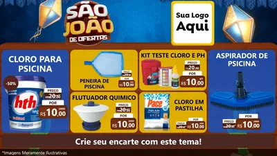 Modelo de TV para TV Horizontal com o tema São João Ofertas Imbatíveis! - Junina para Produtos para Piscina