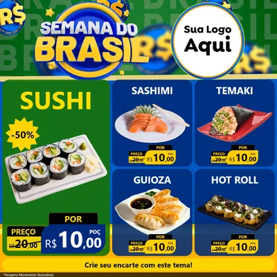 Modelo de Rede Social para Feed Facebook com o tema Semana Do Brasil para Comida japonesa