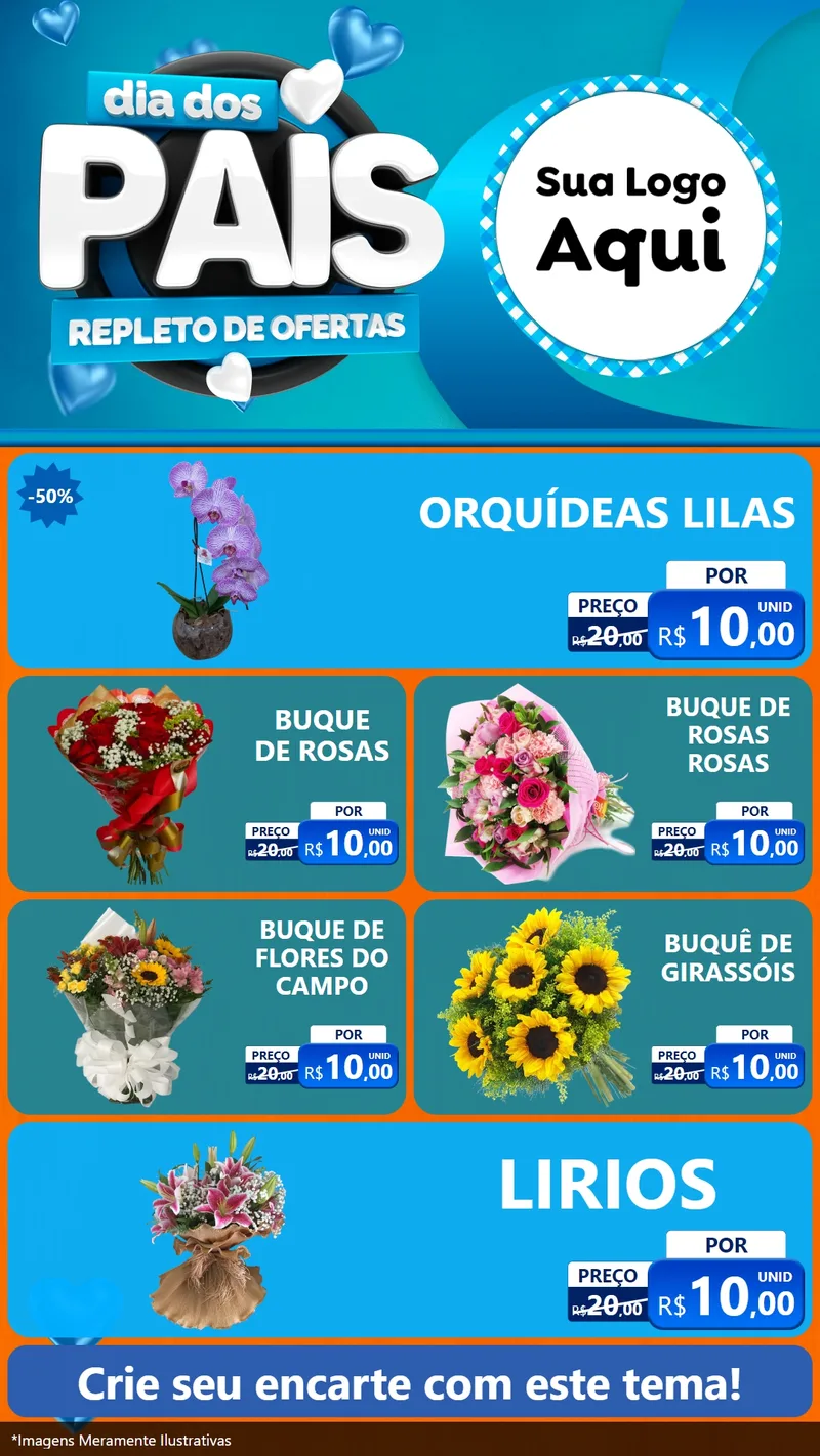 Modelo de TV para TV Vertical com o tema Dia Dos Pais Repleto de Ofertas para Floricultura e jardim