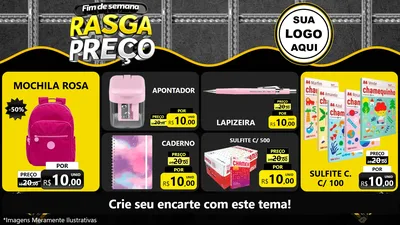 Modelo de TV para TV Horizontal com o tema Fim de Semana Rasga Preço para Papelaria