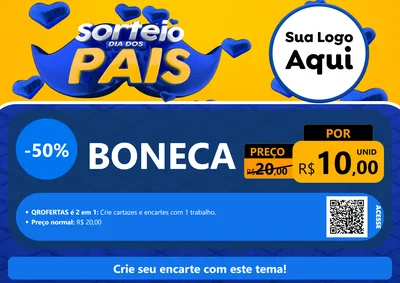 Modelo de Cartaz para Cartaz A4 Horizontal com o tema Sorteio Dia dos Pais para Brinquedos