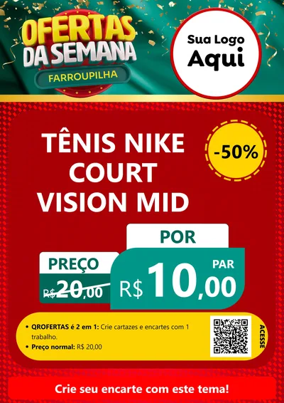 Modelo de Cartaz para Cartaz A4 Vertical com o tema Ofertas da Semana Farroupilha para Calçados