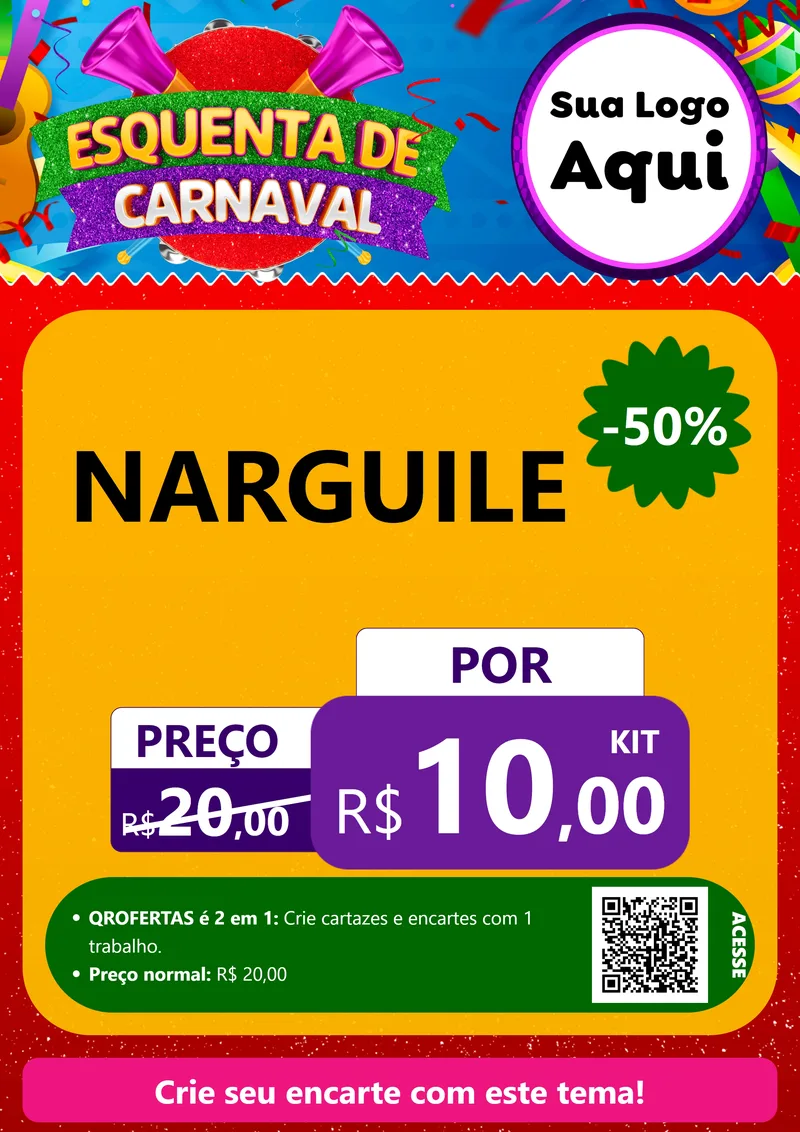 Modelo de Cartaz para Cartaz A4 Vertical com o tema Esquenta de Carnaval para Tabacaria