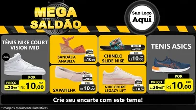 Modelo de TV para TV Horizontal com o tema Mega Saldão para Calçados