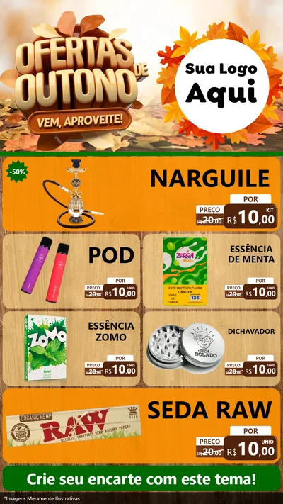 Modelo de TV para TV Vertical com o tema Ofertas de Outono - Vem, Aproveite! para Tabacaria