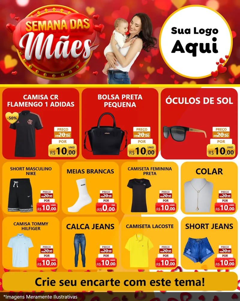 Modelo de Rede Social para Feed Instagram com o tema Semana das Mães para Roupas e acessórios
