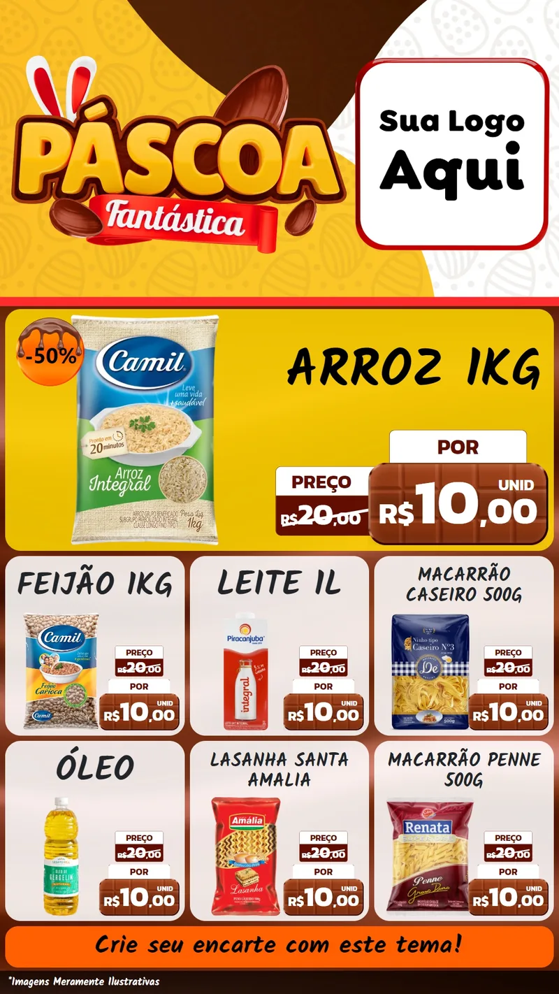 Modelo de Rede Social para Stories com o tema Páscoa Fantástica para Supermercado