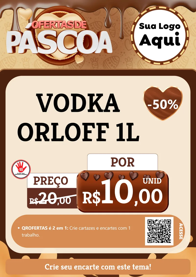 Modelo de Cartaz para Cartaz A4 Vertical com o tema Ofertas de Páscoa para Distribuidora de bebidas