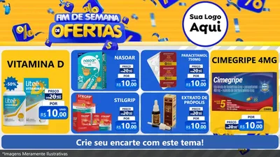 Modelo de TV para TV Horizontal com o tema Fim de Semana de Ofertas para Farmácia