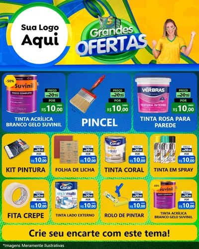 Modelo de Rede Social para Feed Instagram com o tema Grandes Ofertas para Tintas e Ferramentas