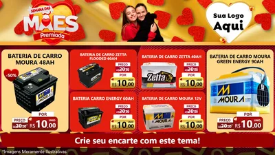 Modelo de TV para TV Horizontal com o tema Semana das Mães Premiada para Baterias Elétricas