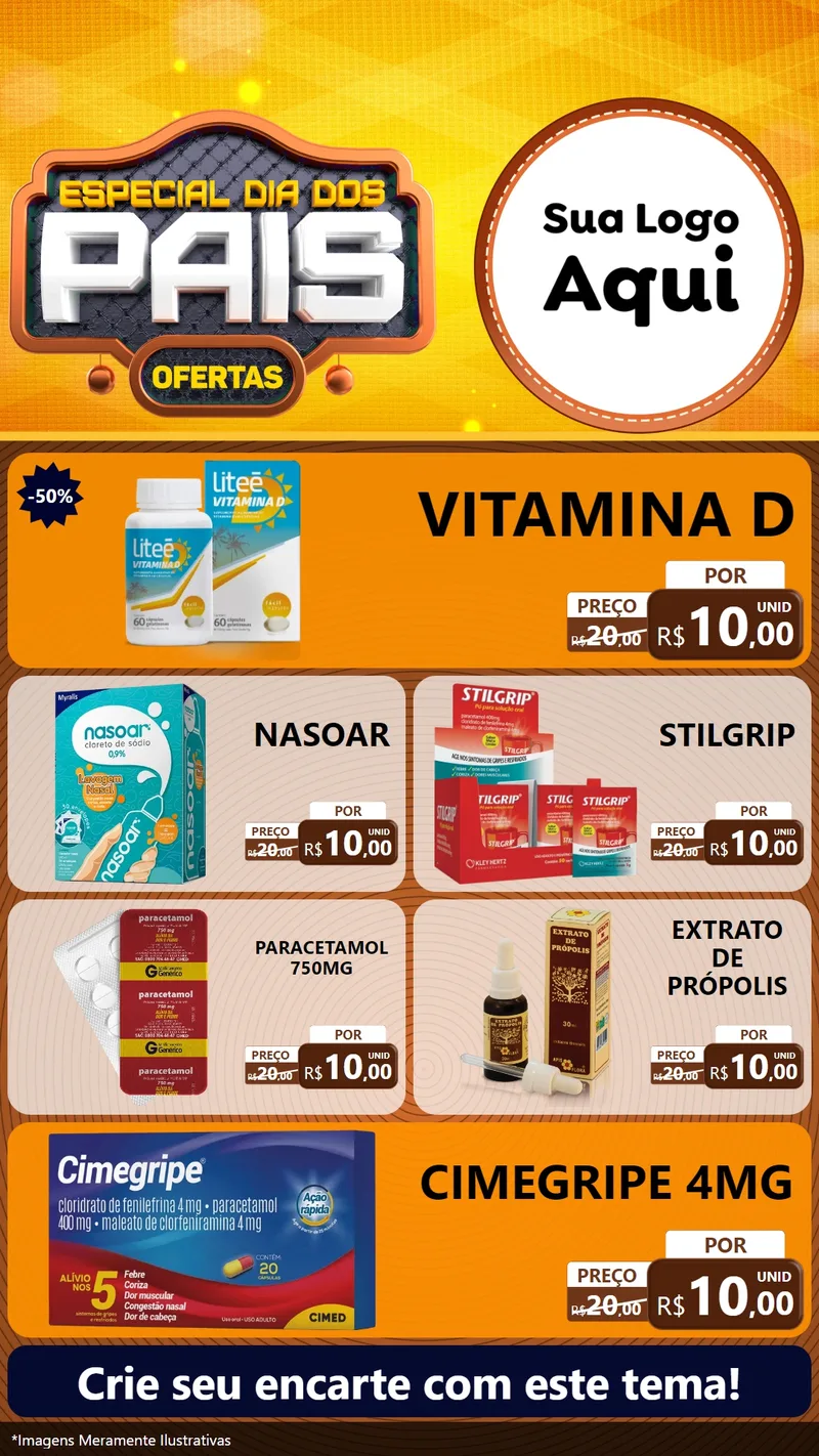 Modelo de TV para TV Vertical com o tema Especial Dia dos Pais para Farmácia