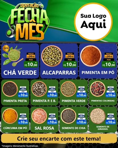 Modelo de Rede Social para Feed Instagram com o tema Operação Fecha Mês para Produtos Naturais