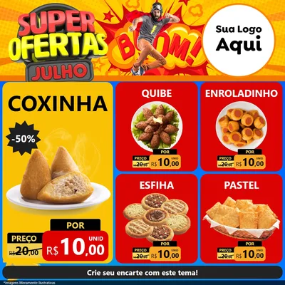 Modelo de Rede Social para Feed Facebook com o tema Super Ofertas Julho para Salgadaria