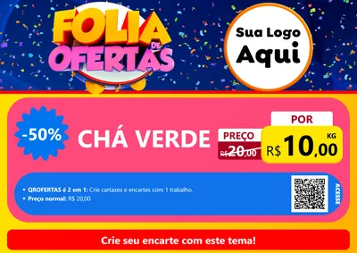 Modelo de Cartaz para Cartaz A4 Horizontal com o tema Folia de Ofertas para Produtos Naturais