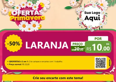Modelo de Cartaz para Cartaz A4 Horizontal com o tema Ofertas de Primavera para Hortifrúti