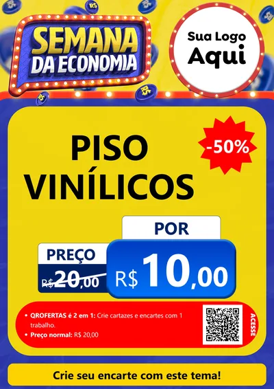 Modelo de Cartaz para Cartaz A4 Vertical com o tema Semana da Economia para Material para Construção