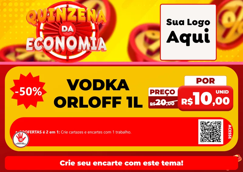 Modelo de Cartaz para Cartaz A4 Horizontal com o tema Quinzena Da Economia para Distribuidora de bebidas
