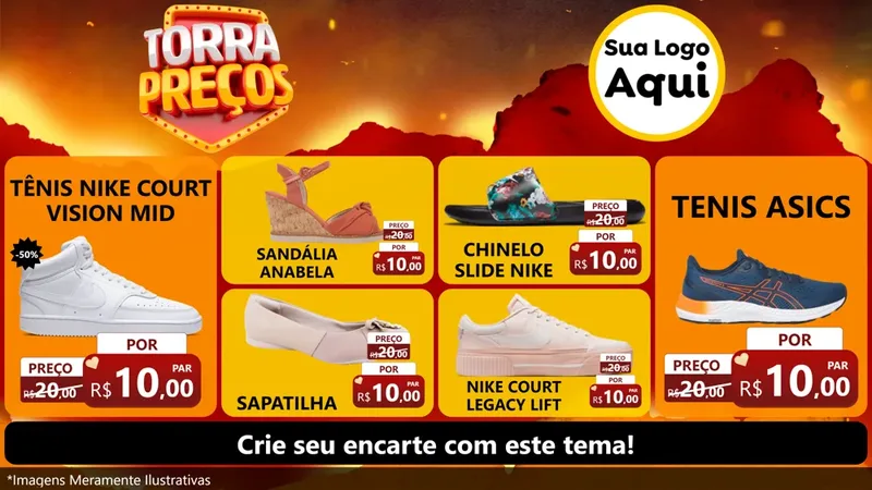 Modelo de TV para TV Horizontal com o tema Torra Preços para Calçados