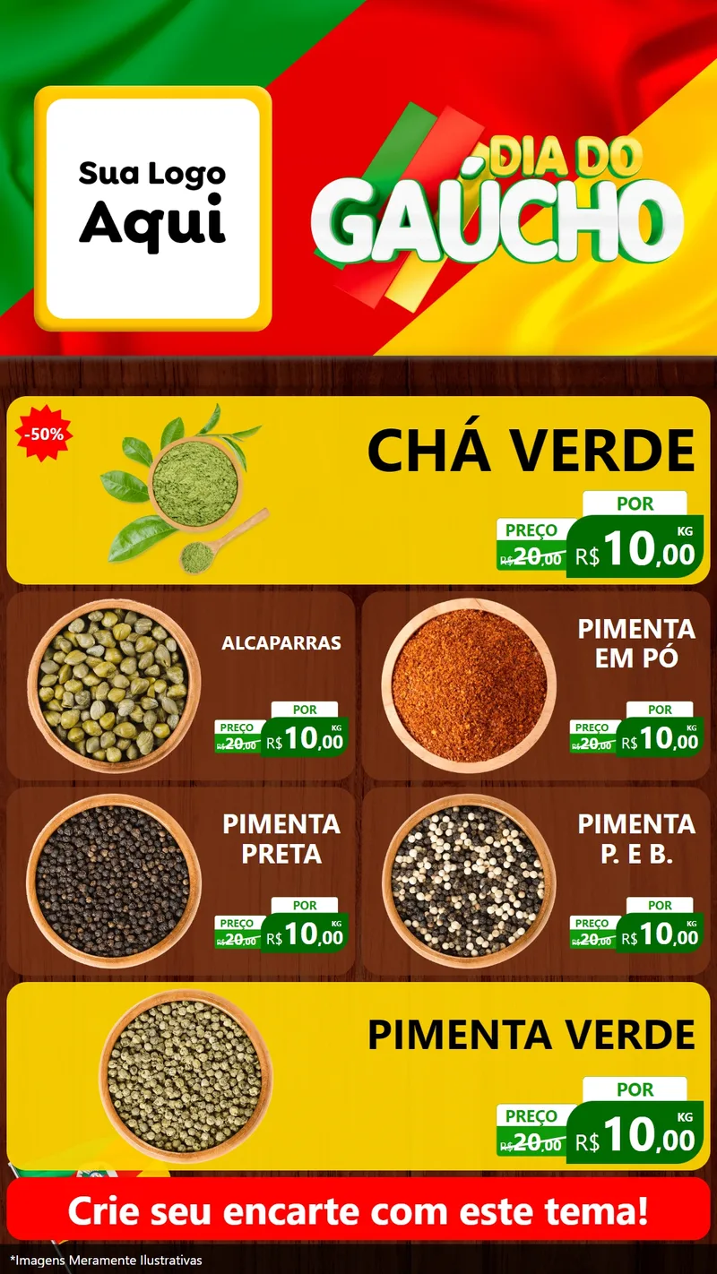 Modelo de TV para TV Vertical com o tema Dia do Gaúcho para Produtos Naturais
