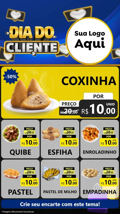 Modelo de Rede Social para Stories com o tema Dia Do Cliente para Salgadaria