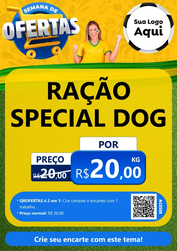 Modelo de Cartaz para Cartaz A4 Vertical com o tema Semana de Ofertas - Copa para Pet Shop