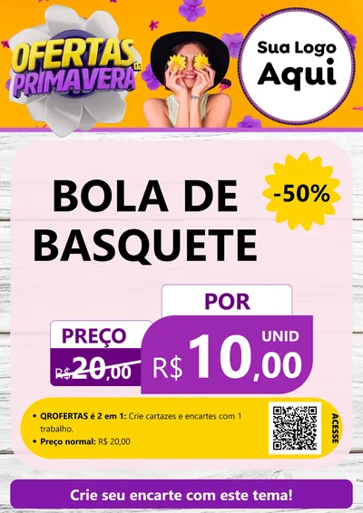 Modelo de Cartaz para Cartaz A4 Vertical com o tema Ofertas Da Primavera para Artigos Esportivos