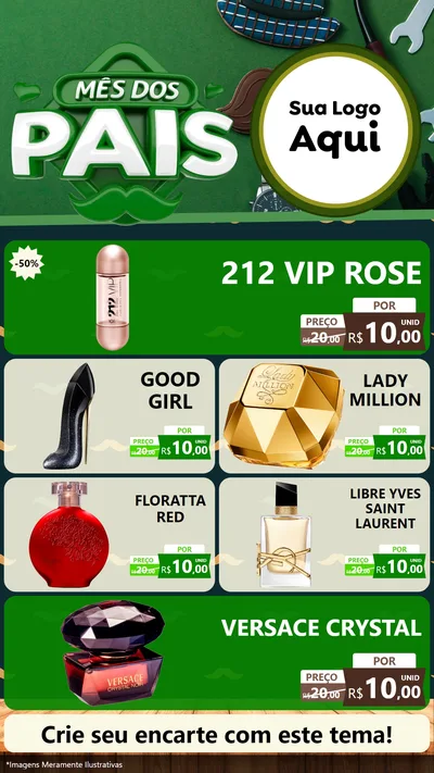 Modelo de TV para TV Vertical com o tema Mês dos Pais para Perfumes