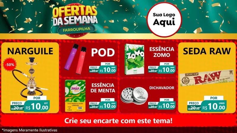 Modelo de TV para TV Horizontal com o tema Ofertas da Semana Farroupilha para Tabacaria