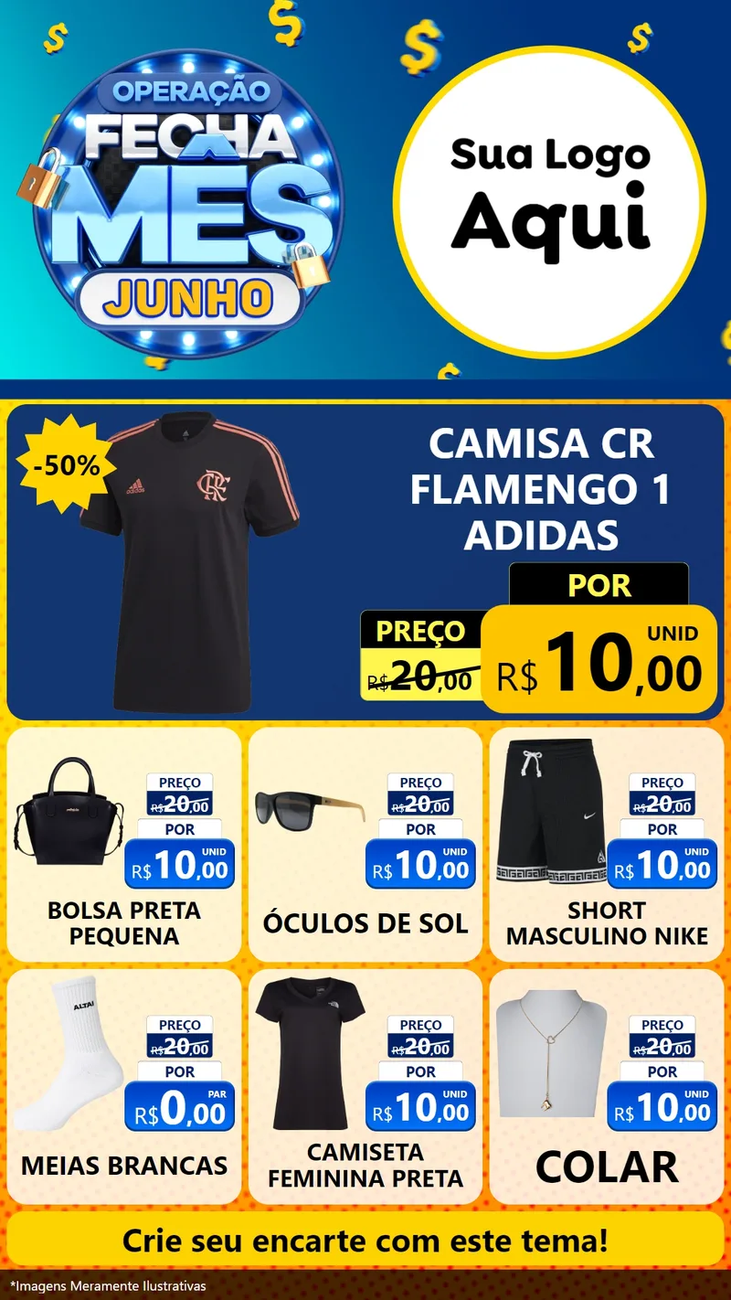 Modelo de Rede Social para Stories com o tema Operação Fecha Mês, Junho para Roupas e acessórios