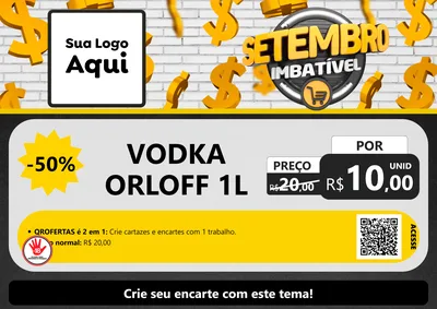 Modelo de Cartaz para Cartaz A4 Horizontal com o tema Setembro Imbatível para Distribuidora de bebidas