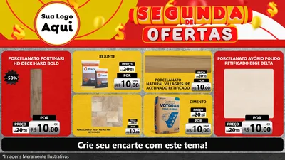 Modelo de TV para TV Horizontal com o tema Segunda de Ofertas para Pisos e revestimentos