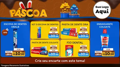 Modelo de TV para TV Horizontal com o tema Páscoa para Higiene Pessoal