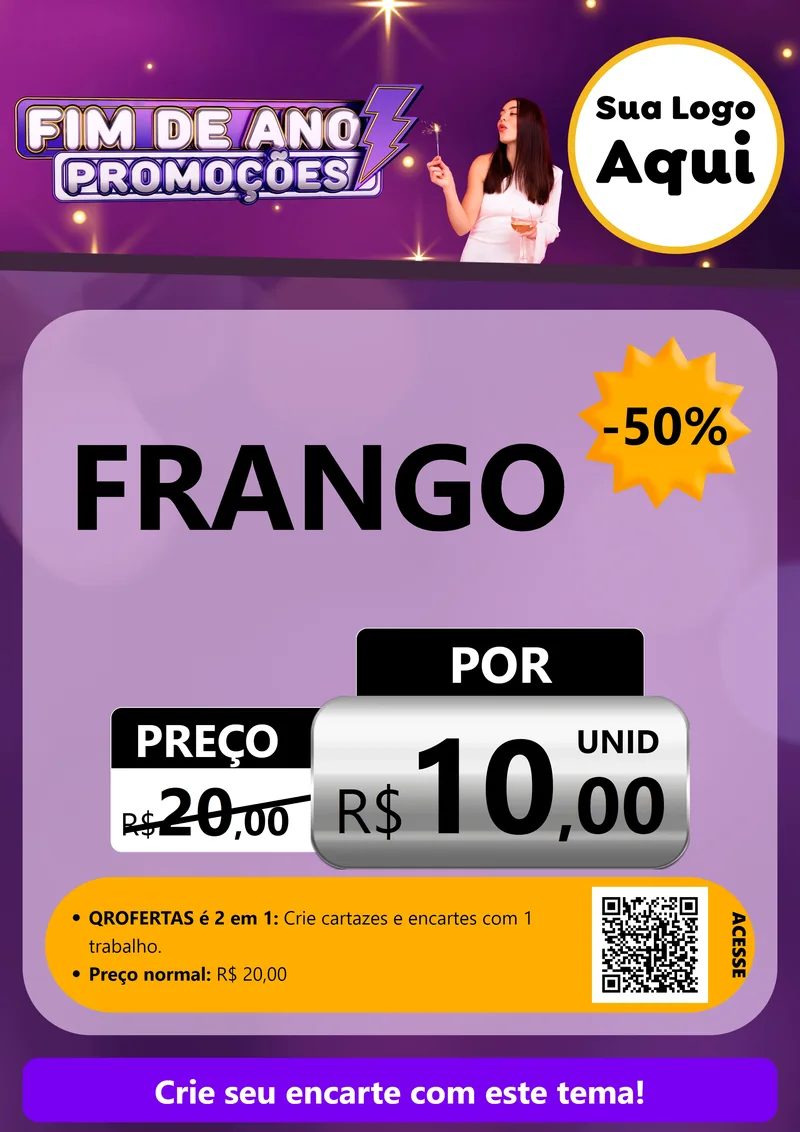 Modelo de Cartaz para Cartaz A4 Vertical com o tema Fim de Ano Promoções para Assados