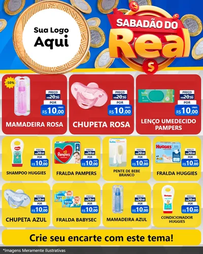 Modelo de Rede Social para Feed Instagram com o tema Sabadão do Real para Bebês