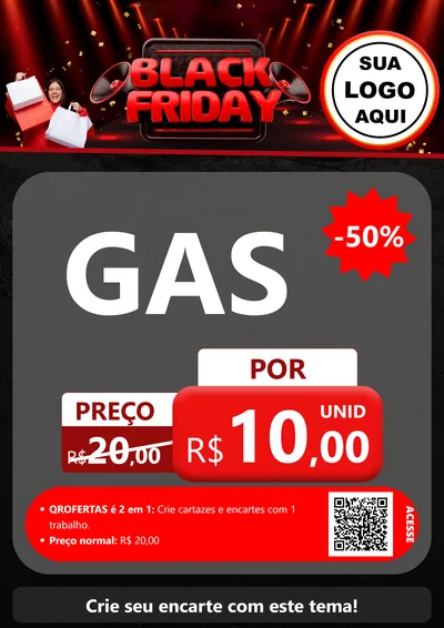 Modelo de Cartaz para Cartaz A4 Vertical com o tema Black Friday para Água e gás
