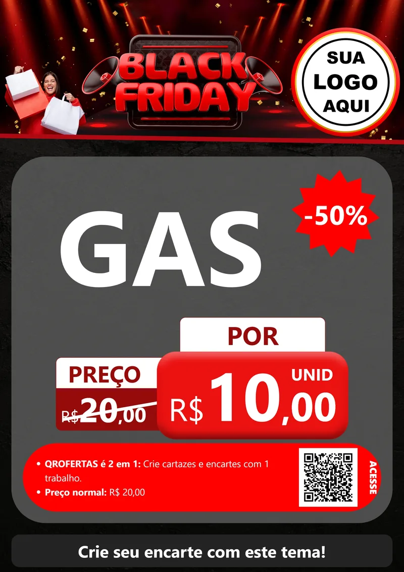 Modelo de Cartaz para Cartaz A4 Vertical com o tema Black Friday para Água e gás