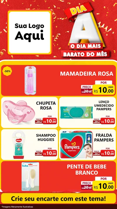 Modelo de TV para TV Vertical com o tema Dia A o Dia Mais Barato do Mês para Bebês
