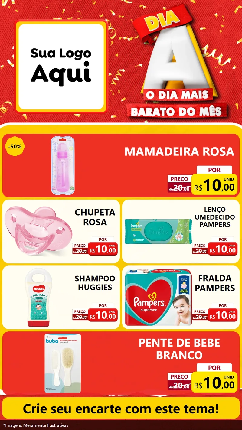 Modelo de TV para TV Vertical com o tema Dia A o Dia Mais Barato do Mês para Bebês