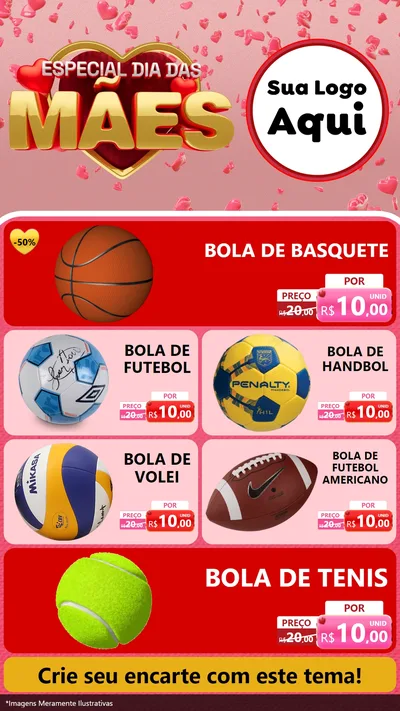 Modelo de TV para TV Vertical com o tema Especial Dia Das Mães para Artigos Esportivos
