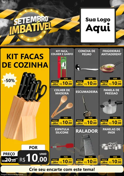 Modelo de Encarte para Encarte A4 Vertical com o tema Setembro Imbatível para Utilidades Domésticas