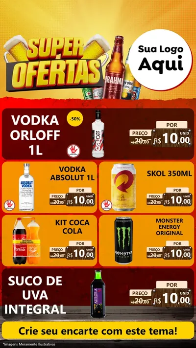 Modelo de TV para TV Vertical com o tema Super Ofertas para Distribuidora de bebidas