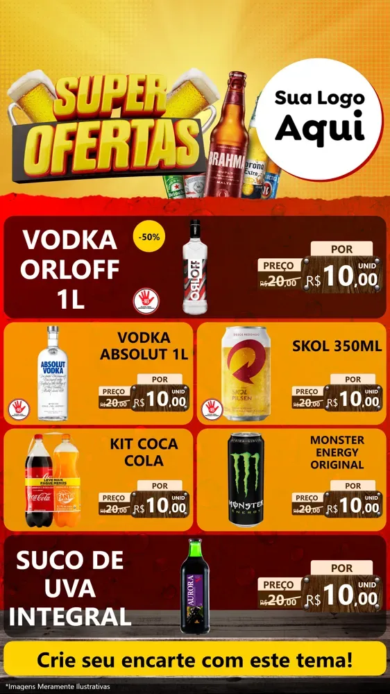 Modelo de TV para TV Vertical com o tema Super Ofertas para Distribuidora de bebidas