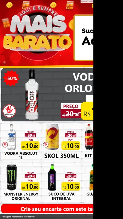 Modelo de Rede Social para Stories com o tema Mais Barato para Distribuidora de bebidas