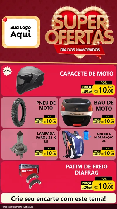 Modelo de TV para TV Vertical com o tema Dia dos Namorados para Moto peças