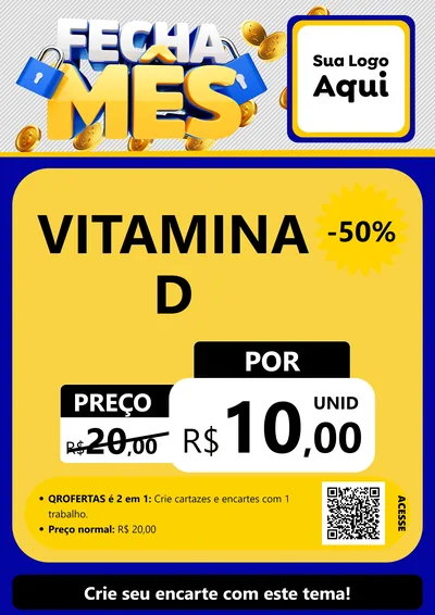 Modelo de Cartaz para Cartaz A4 Vertical com o tema Fecha Mês para Farmácia