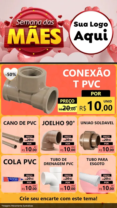 Modelo de Rede Social para Stories com o tema Semana das Mães para Tubos e conexões